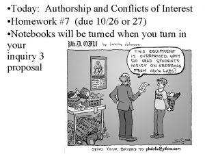 Today Authorship and Conflicts of Interest Homework 7