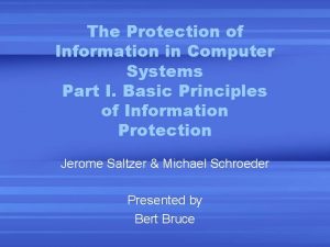 The Protection of Information in Computer Systems Part