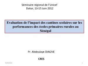 Sminaire rgional de lUnicef Dakar 13 15 Juin