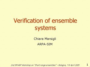 Verification of ensemble systems Chiara Marsigli ARPASIM 2