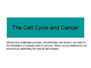 The Cell Cycle and Cancer Cell Cycle Review