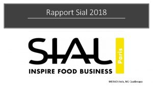 Rapport Sial 2018 MERADI Anis M 2 Qualimapa