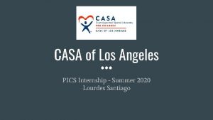 CASA of Los Angeles PICS Internship Summer 2020