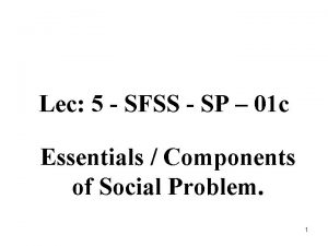 Lec 5 SFSS SP 01 c Essentials Components