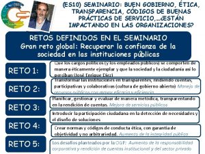 ES 10 SEMINARIO BUEN GOBIERNO TICA TRANSPARENCIA CDIGOS