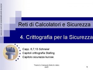 www sci unich itbistadidatticaretisicurezza Reti di Calcolatori e