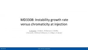 MD 3308 Instability growth rate versus chromaticity at