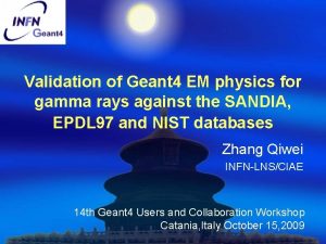 Validation of Geant 4 EM physics for gamma