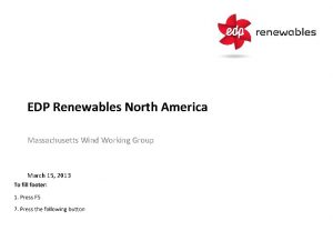 EDP Renewables North America Massachusetts Wind Working Group