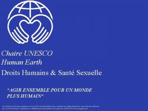 Chaire UNESCO Human Earth Droits Humains Sant Sexuelle