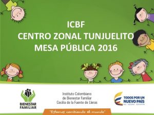 ICBF CENTRO ZONAL TUNJUELITO MESA PBLICA 2016 Agenda