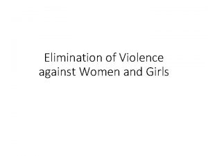 Elimination of Violence against Women and Girls Declaration