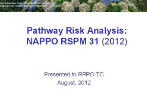 Pathway Risk Analysis NAPPO RSPM 31 2012 Presented