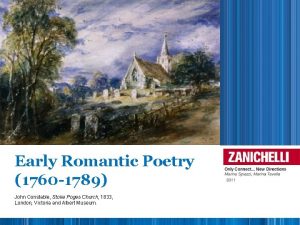 Early Romantic Poetry 1760 1789 John Constable Stoke