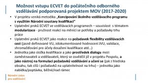 Monost vstupu ECVET do potenho odbornho vzdlvn podporovan