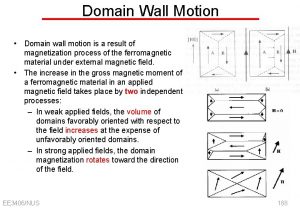 Domain Wall Motion Domain wall motion is a