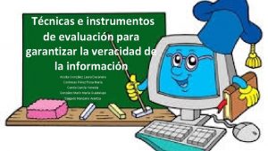 Tcnicas e instrumentos de evaluacin para garantizar la