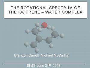 THE ROTATIONAL SPECTRUM OF THE ISOPRENE WATER COMPLEX
