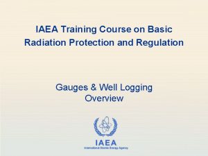 IAEA Training Course on Basic Radiation Protection and