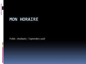 www uclouvain be MON HORAIRE Public tudiants Septembre