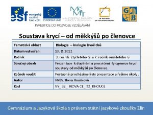 Soustava kryc od mkk po lenovce Tematick oblast