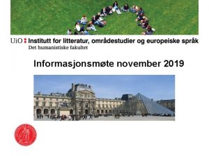 Informasjonsmte november 2019 Snart eksamen Hvordan gr det