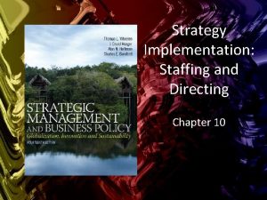 Strategy Implementation Staffing and Directing Chapter 10 Learning