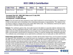 IEEE 1900 5 Contribution Authors Name Matthew Sherman