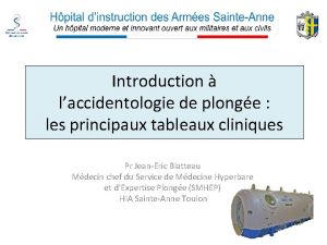 Introduction laccidentologie de plonge les principaux tableaux cliniques