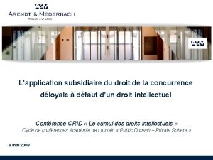 Lapplication subsidiaire du droit de la concurrence dloyale