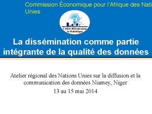 Commission conomique pour lAfrique des Natio Nati Unies