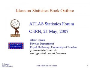 Ideas on Statistics Book Outline ATLAS Statistics Forum