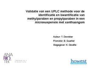 Validatie van een UPLC methode voor de identificatie