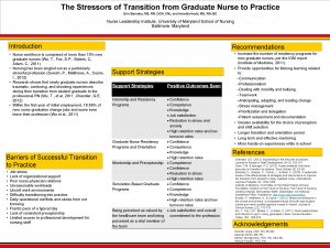 The Stressors of Transition from Graduate Nurse to