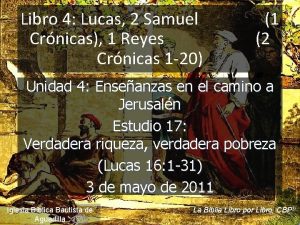 Libro 4 Lucas 2 Samuel Crnicas 1 Reyes