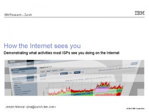 IBM Research Zurich How the Internet sees you