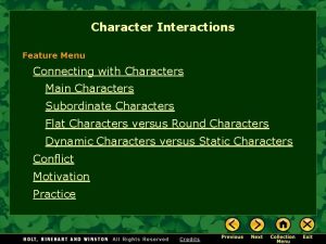 Character Interactions Feature Menu Connecting with Characters Main