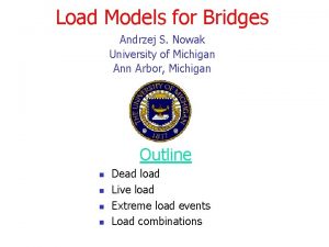 Load Models for Bridges Andrzej S Nowak University
