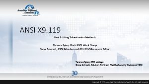 ANSI X 9 119 Part 2 Using Tokenization