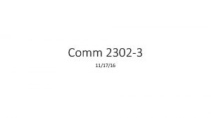 Comm 2302 3 111716 Activity In pairs select