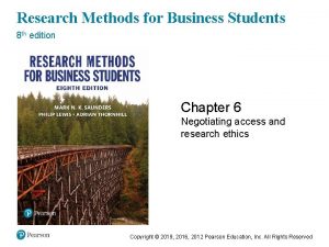 Research Methods for Business Students 8 th edition