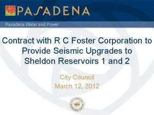 Pasadena Water and Power Contract with R C