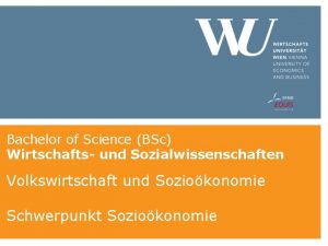 Bachelor of Science BSc Wirtschafts und Sozialwissenschaften Volkswirtschaft