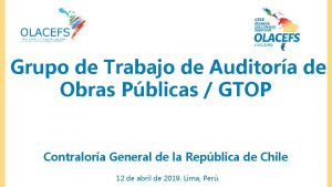 Grupo de Trabajo de Auditora de Obras Pblicas