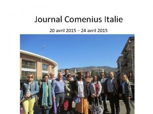 Journal Comenius Italie 20 avril 2015 24 avril