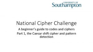National Cipher Challenge A beginners guide to codes