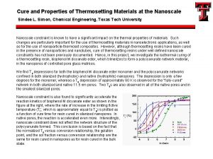 Cure and Properties of Thermosetting Materials at the