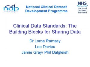 National Clinical Dataset Development Programme Clinical Data Standards