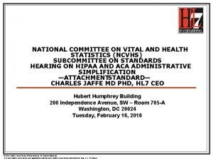 NATIONAL COMMITTEE ON VITAL AND HEALTH STATISTICS NCVHS