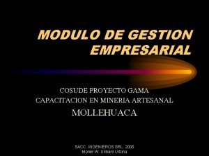 MODULO DE GESTION EMPRESARIAL COSUDE PROYECTO GAMA CAPACITACION